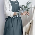 thumbnail image 2 of Binwennn Bib Aprons for Women And Men Hair Stylist Apron with Bling Mens Aprons plus Size Soft Apron Solid Color Bandage Aprons Japanese Style Kitchen Cooking Clothes For Women Chef, 2 of 4