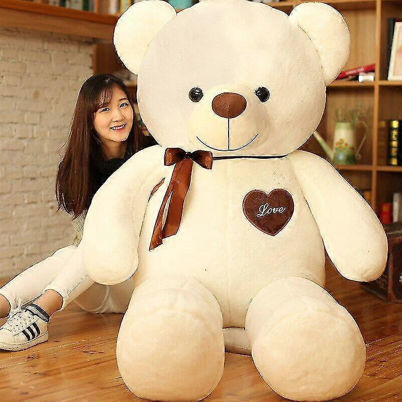60/80/100/120/140cm Giant Teddy Bear Plush Toys Soft Teddy Bear Stuffed Doll Big Human Size Teddy Bear For Girls 5ft Popular Birthday Valentine Gifts