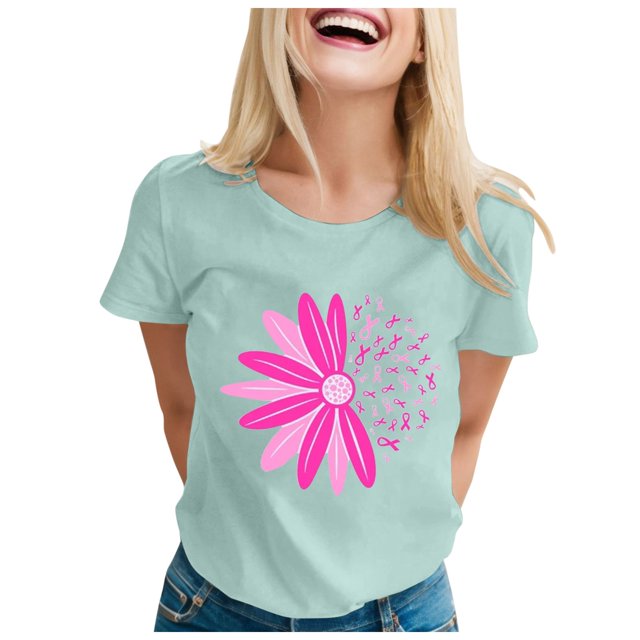 TSADFHJI Chandail à Col Rond pour Femmes T-Shirt Imprimé à Manches Courtes Col Rond Haut Blouse TG Vert Menthe
