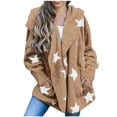 thumbnail image 1 of KIHOUT Womens Winter Long Sleeve Solid Fuzzy Fleece Open Front Hooded Cardigans Jacket Coats Outerwear with Pocket, 1 of 9