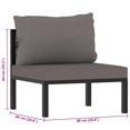 thumbnail image 2 of vidaXL Sectional Middle Sofa with Cushion Poly Rattan Anthracite, 2 of 8