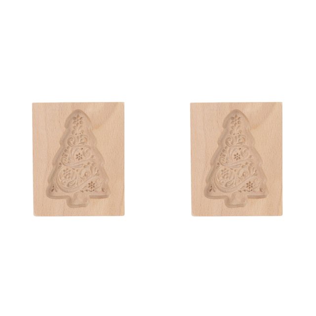 (2-Pack) Rinsvye Diy Baking Moulds Wooden Molds for Cookies Cookie Moulds Embossing Plating Rings Craft Decorative Baking Tools Star Christmas Cookies for Christmas Thanksgiving Christmas Kitchen