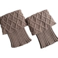 thumbnail image 4 of Women Leg Warmers Knitted Wool Boot Cover Short Leg Warmers with Diamond Mesh, 4 of 4