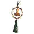 thumbnail image 4 of Almencla Buddha Statue Car Rearview Mirror Charm Pendant with Tassel Feng Shui Decor Green Spacer Beads, 4 of 8