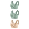 thumbnail image 1 of FAIWAD 3Pcs Solid Color Bra for Women Wirefree Plus Size Padded Bralettes Stretch Full Coverage Workout Daily Underwear, 1 of 2