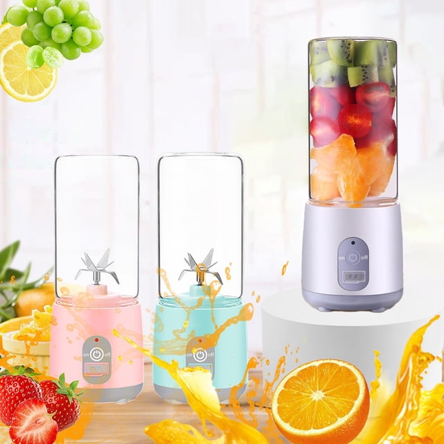 Juicer Portable Juicer Cup Rechargeable USB 420ml 800mAh Battery Outdoor Travel Juicing 1Pcs Light Blue Rkxzt