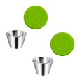 thumbnail image 1 of Oleegame 2PC Produce Storage Dressing Containers Small Condiment Containers With Lids Stainless Steel Condiment Cup Dipping Cups Container For Lunch Bento Box Green, 1 of 9