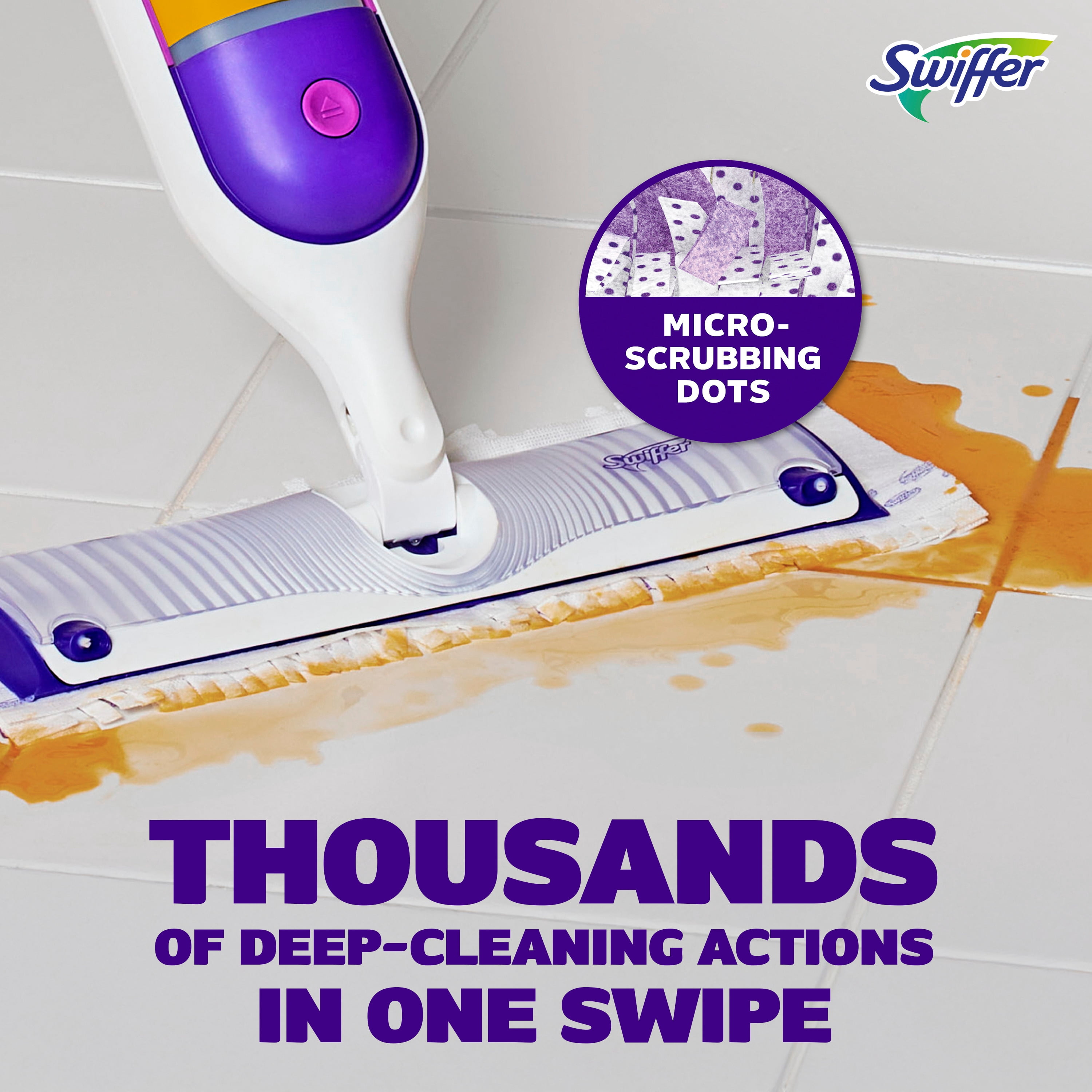 Swiffer SuperVadrouille, recharge de solution antibactérienne, Citron, paquet de 1