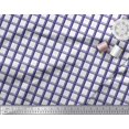 thumbnail image 2 of Soimoi Purple Poly Georgette Fabric Window Pane Check Print Fabric by the Yard 52 Inch Wide, 2 of 3
