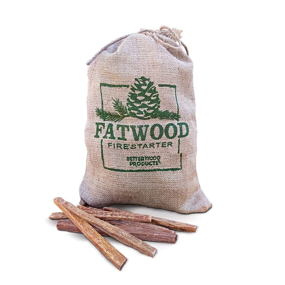 BetterWood Products Sac en Jute Imperméable Naturel Fatwood Firestarter, 8 Livres