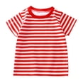 thumbnail image 1 of TZEWGL Chemise Décontractée pour Nouveau-Né à Manches Courtes Rayée Couleur Unie Col Rond pour Bébés Taille 5-6T, 1 of 7