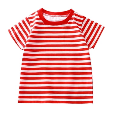 T-shirts à Col Rond à Rayures à Manches Courtes Mignons pour Filles, Hauts d'Été, Chemises pour Filles 6-7 Ans, Vêtements pour Filles, Vêtements pour Filles