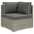 thumbnail image 1 of Modway Fauteuil d'Angle de Patio en Rotin et Tissu, Gris Pâle et Charbon, 1 of 4