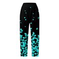 thumbnail image 4 of Womens Cargo Pants With Pockets Solid Color Pocket Straight Tube Stretch Yoga Pants Color Contrast Solid High Waisted Pants Blue M, 4 of 4