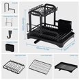 thumbnail image 5 of Kitchen Dish Drying Rack, Dish Racks for Kitchen Counter, Large Dish Drainers Rack, Two Tier Black Metal Dish Drying Rack, 5 of 5