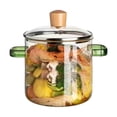 thumbnail image 1 of Borosilicate Glass Cooking Pot with Lid Stovetop Simmer Pot for Soup Milk Pasta Porridge Durable Transparent Cookware Heat Kitchen Utensil Easy Clean, 1 of 3