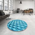 thumbnail image 4 of Ahgly Company Tapis d'Intérieur Lavable en Machine Carré Bleu Transitionnel, 7 Pieds Carré, 4 of 7