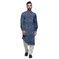 thumbnail image 2 of Atasi Kurta Asymétrique en Rayonne pour Homme, Kurta Chemise Longue Décontractée Imprimée, 2 of 6