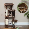 thumbnail image 3 of PawHut 41 Inch Cat Tree with Scratching Posts, Cat Bed, Condo, Brown, 3 of 10