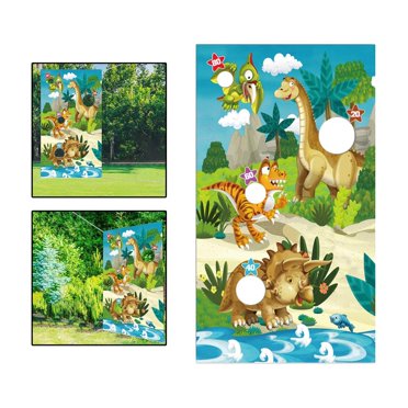 Langgg Reusable Bean Bag Game Sets Banner Friends Interaction Toss Game Yard Game Style C