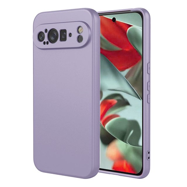 PANDACO Étui Coquille Souple Mat Pastel Violet pour Google Pixel 9 Pro