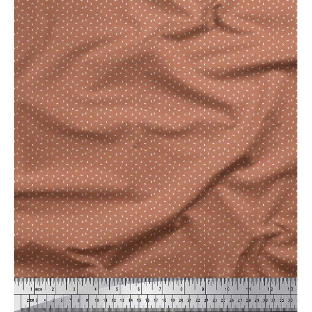 Soimoi Polyester Crepe Fabric Crescent Moon Shirting Fabric Prints by Yard 52 Inch Wide