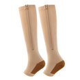 thumbnail image 4 of Aosijia 5 Pairs Unisex Compression Socks Toe Open Leg Support Stocking Knee High Socks with Zipper for Mens Womens M, 4 of 12