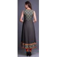 thumbnail image 4 of Bimba Robe Anarkali Fleurie Gris Foncé Col Mandarin Sans Manches Kurtis pour Femmes Imprimé Robe Maxi Grande, 4 of 6