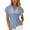#275-Light Blue, variant on Craaazy Womens Business Trendy Casual Tops, Solid Color V Neck Short Sleeve Denim Shirt, Asymmetric Wrap Jean Blouse for Office, Daily Wear, Weekend