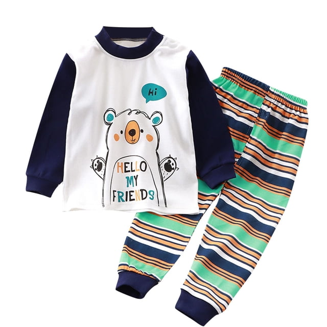 Pisexur Tenue d'Automne pour Bébé Fille Garçon, Ensemble de Pyjama pour Tout-Petits Garçons Filles, Mode Décontractée, Floral, Col Rond, Manches Longues, Chandail à Enfiler et Pantalon, Tenue de Nuit, Ensemble 2 Pcs pour Enfants, 3 Mois à 6 Ans