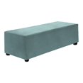 thumbnail image 1 of Stretch Ottoman Cover Rectangular Square Ottoman Slipcover with Elastic for Foot Stool Living Room Bedroom Fit Length 101-127cm / 39.76"-50", L-Large, Blue Gray, 1 of 6