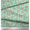 thumbnail image 3 of Soimoi Tissu Poly Georgette Imprimé Feuilles & Roses Floral pour Couture au Mètre 52 Pouces de Large, 3 of 3