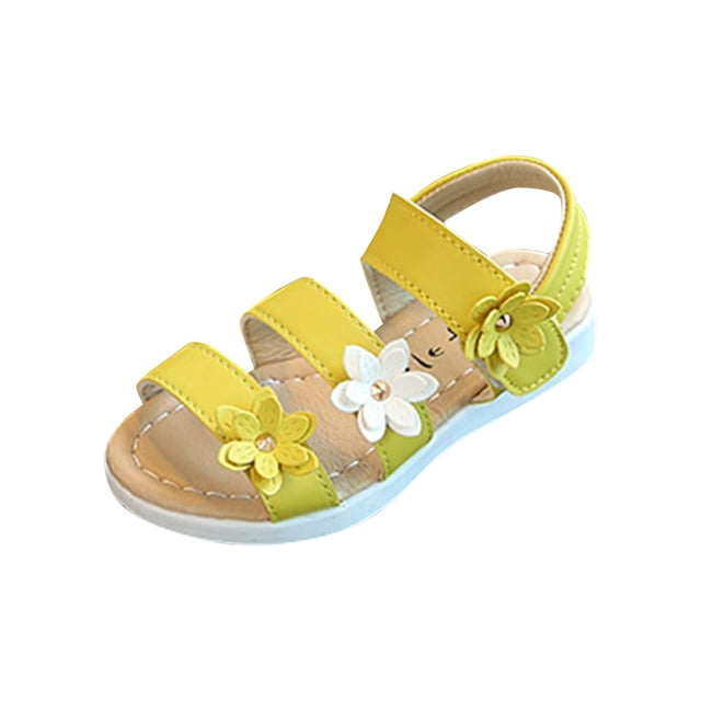 Children Girls Sandals Princess Open-toed Soft Bottom Flowers Roman Beach Shoes