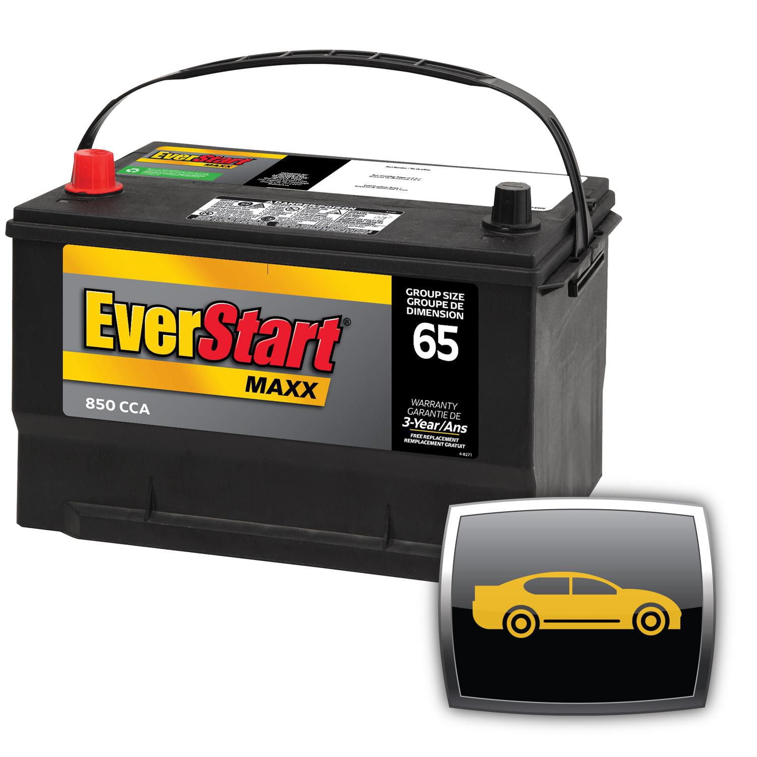 EverStart Auto Maxx-65N, 12 Volt, Car Battery, Group Size 65, 850 CCA