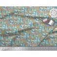 thumbnail image 2 of Soimoi Moss Georgette Fabric Pizza,Cake & Croissant Food Printed Craft Fabric by The Yard 42 Inch Wide, 2 of 3