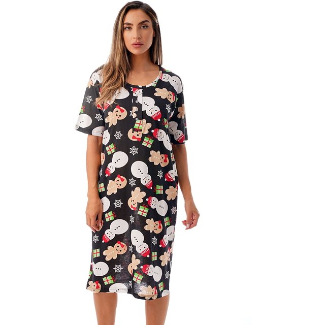 Robe de Nuit à Manches Courtes pour Femmes