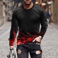 thumbnail image 1 of Meichang T-Shirt à Manches Longues pour Hommes Grands, T-Shirts Graphiques pour Hommes Décontractés à Imprimé Flamme 3D, T-Shirts Amusants à Col Rond Confortables à Manches Longues pour Hommes, 1 of 5