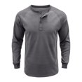 thumbnail image 4 of Innerwin Blouse Long Sleeve Mens Summer Tops Beach Solid Color Casual T Shirts Grey L, 4 of 6