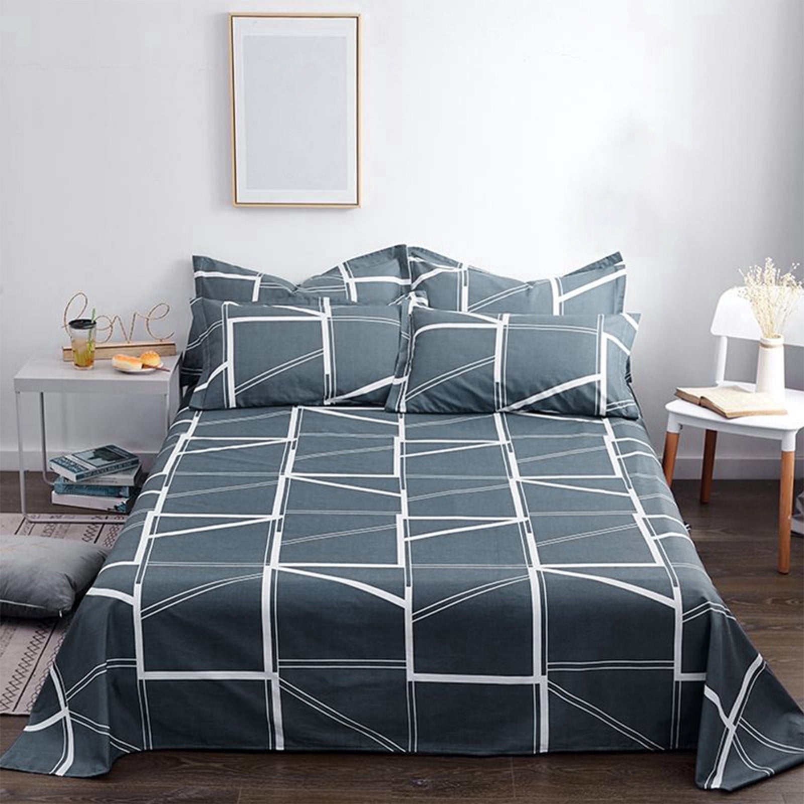 Fwttom Bedding Sets -All Season Bedding Sheet Comforters Sets with Pillow Cases 3 PCS Bed Set Down Sheet Set Shrinkage and Fade Resistants Easy