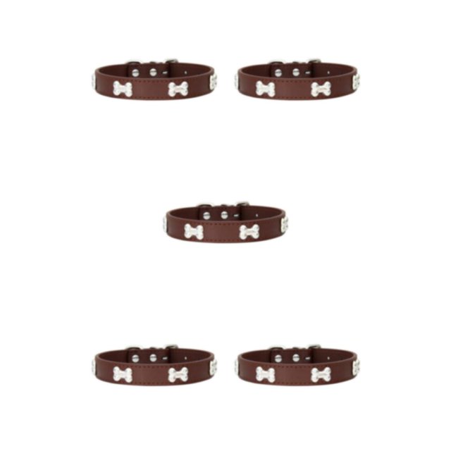 Maytalsory Comfortable Wear Cat Collar In Multiple Sizes With Stylish PU PU Cat Collar Dogs Collars coffee 1.5*37cm 5Set
