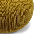 thumbnail image 4 of SIMPLIHOME Pouf Rond en Tricot à la Main Shelby, Repose-Pieds, Rembourré en Coton Moutarde, pour le Salon, la Chambre et la Chambre d'Enfant, Transitionnel, Moderne, 4 of 5