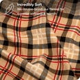 thumbnail image 4 of Bare Home Ensemble de Draps en Flanelle - 100 % Coton - Poche Profonde - Très Grand Simple, Carreaux Red Lodge, 3 Pcs, 4 of 6