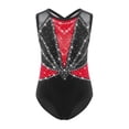 thumbnail image 1 of Linjinx Gym Leotards for Girls Ballet Dance Bodysuits Rhinestones Sleeveless Figure Skating Jumpsuit Red 12, 1 of 5