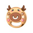 thumbnail image 1 of Coffee Infant Hand Drum Toy With Silicone Teether Grip Training Early Educational Percussion Instrument 6.3 Inches 0.26 Lbs Safe Material Portable Fun Learning Activity, 1 of 7