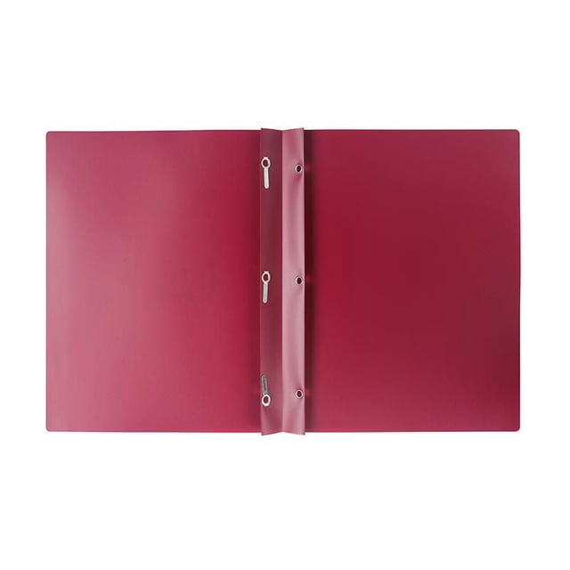 Pen+Gear Couverture de Rapport en Polyéthylène Rouge, Ouverte à Plat Indiquant un Matériau Polypropylène Résistant aux Déchirures et à l'Eau avec Trois Broches Métalliques pour Fixer des Papiers Perforés à Trois Trous, Conçue pour Organiser et Protéger les documents au Bureau et à l'École.