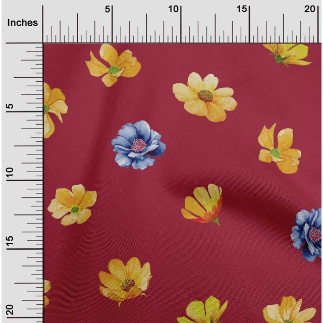 oneOone Cotton Flex Fabric Flower Watercolor Print Fabric BTY 40 Inch Wide
