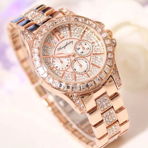 RKSTN Watches for Women CherryshirleyLuxury Diamond Watch Quartz Watches Stainless Steel Strap Watches