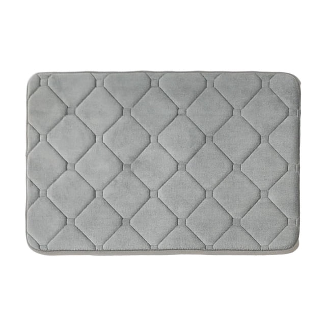 Bath Mats for Bathroom, Absorbent Non-Slip Soft Velvet Foam Bath Mat for Tub and Shower Floor, Machine Washable
