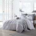 thumbnail image 3 of Swift Home Ensemble housse de couette en gaze à rayures teintes en fil 100 % coton, texturée, Double/Grand lit, Gris, 3 of 8