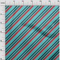 thumbnail image 2 of oneOone Georgette Viscose Turquoise Blue Fabric Stripes Craft Projects Decor Fabric Printed By The Yard 42 Inch Wide-FIQ, 2 of 4